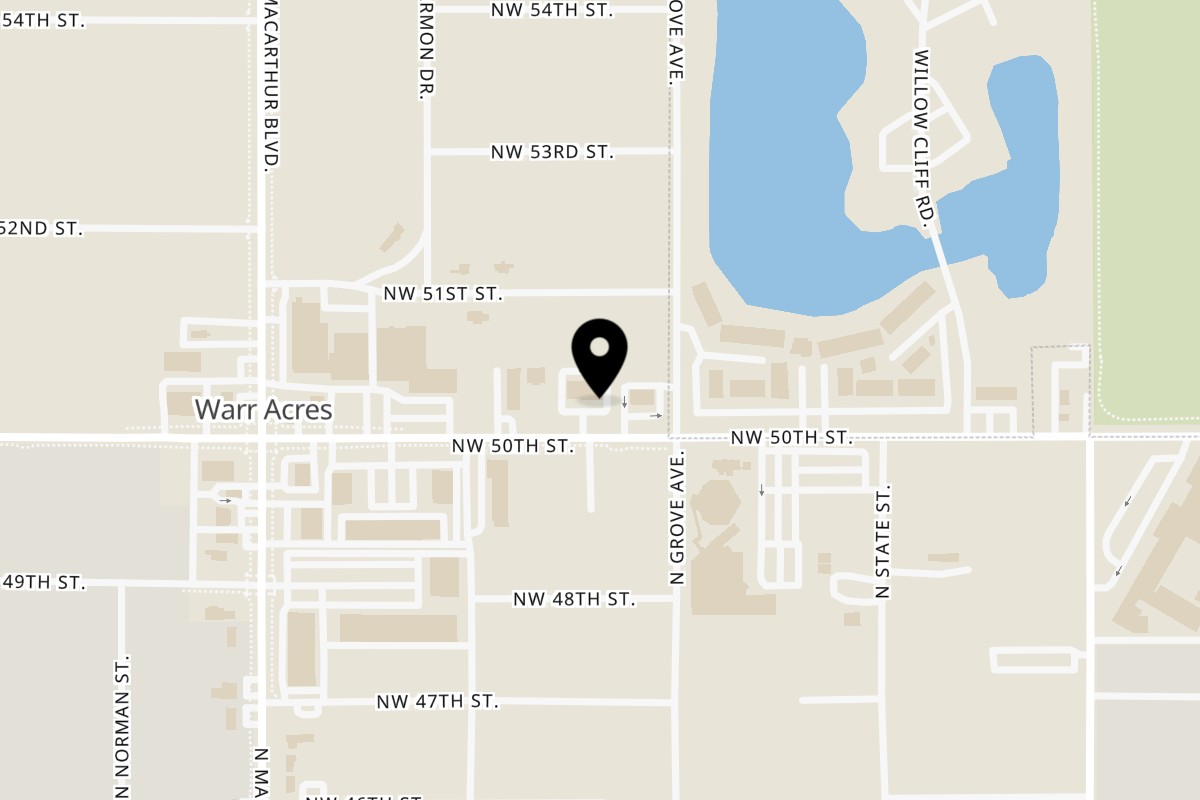 Map showing the location of Charm Thai Cuisine on 5805 NW 50th St Suite B in Warr Acres